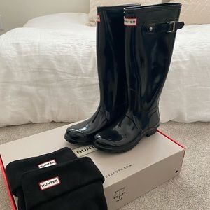 Hunter Boots - Original Tall Black boots, size 7F